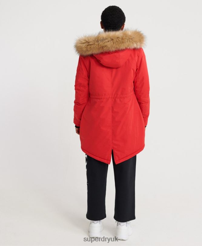 Nadare Microfibre Parka Women Red Clothing Superdry 66N8N5643