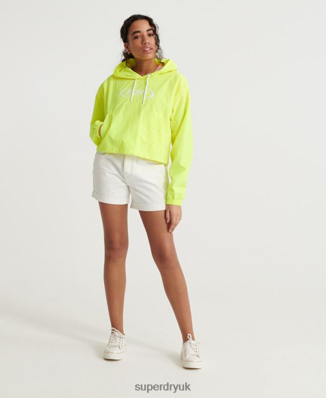 Neon Cropped Overhead Packaway Jacket Women Yellow Clothing Superdry 66N8N3850