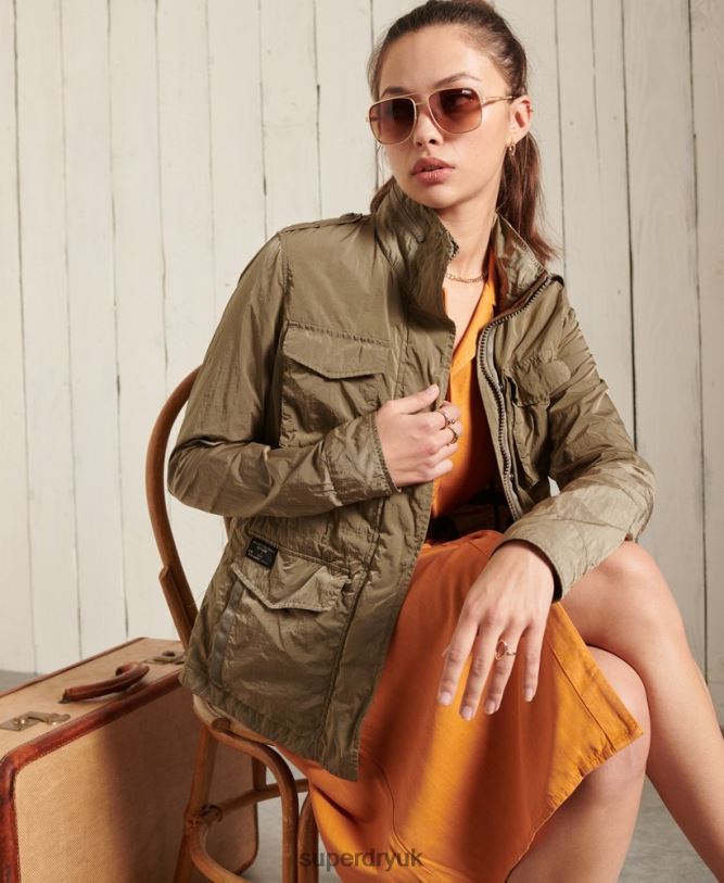 New Military M65 Jacket Women Beige Clothing Superdry 66N8N5657