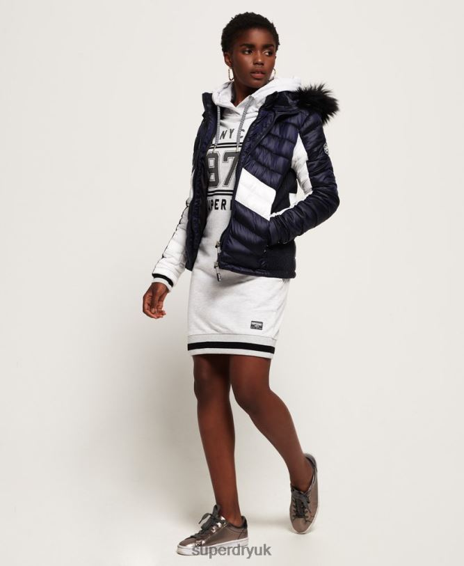 Offshore Luxe Chevron Fuji Jacket Women Navy Clothing Superdry 66N8N5703