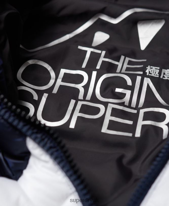 Offshore Luxe Chevron Fuji Jacket Women Navy Clothing Superdry 66N8N5703