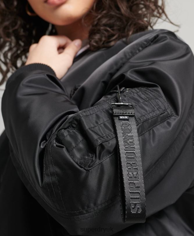 Opportunist MA-1 Bomber Jacket Women Black Clothing Superdry 66N8N5661