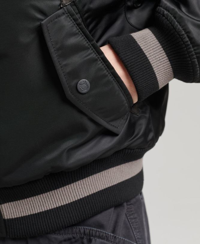 Opportunist MA-1 Bomber Jacket Women Black Clothing Superdry 66N8N5661