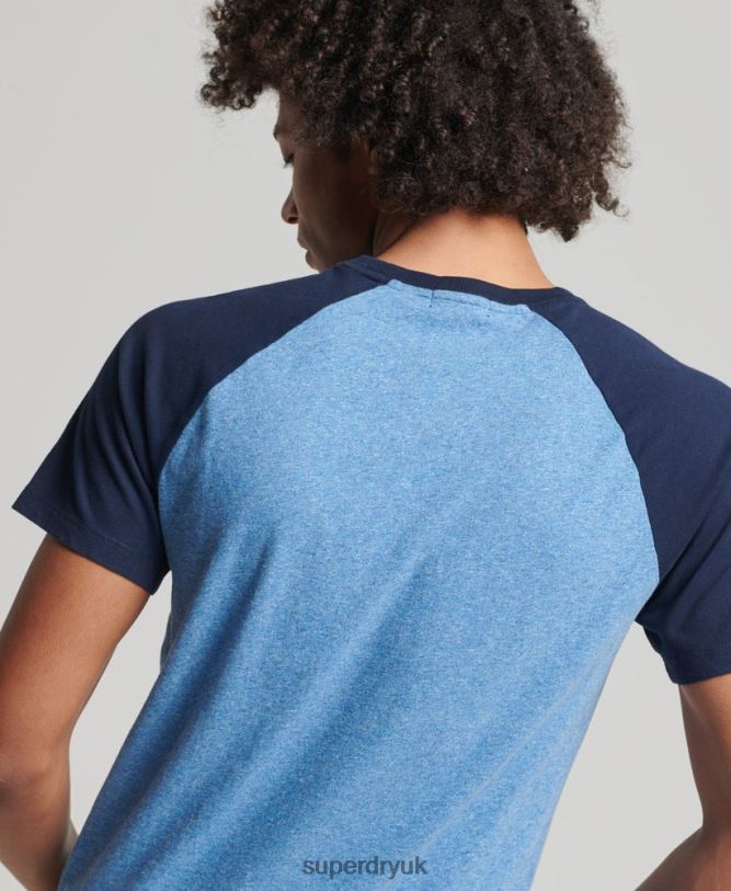 Organic Cotton Baseball T-Shirt Men Blue Clothing Superdry 66N8N4924