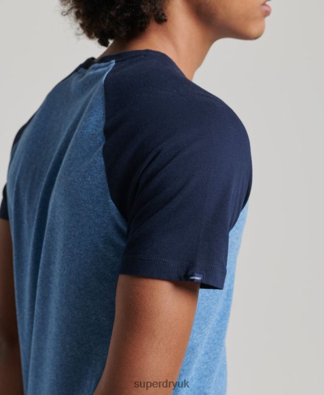 Organic Cotton Baseball T-Shirt Men Blue Clothing Superdry 66N8N4924