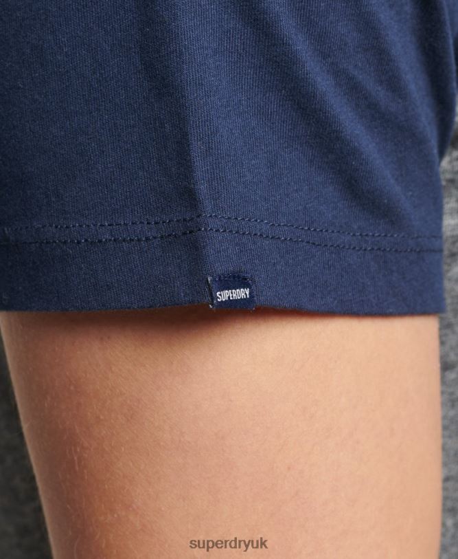 Organic Cotton Baseball T-Shirt Men Dark Grey Clothing Superdry 66N8N4858