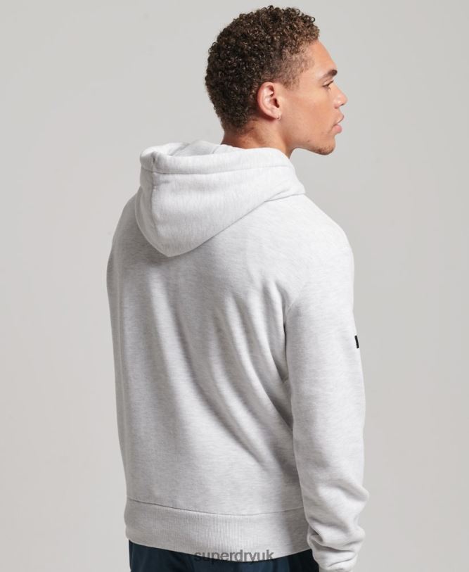 Organic Cotton Core Logo Graphic Hoodie Men Light Grey Clothing Superdry 66N8N748