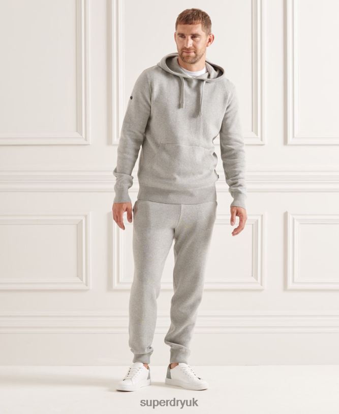 Organic Cotton Essential Hoodie Men Light Grey Clothing Superdry 66N8N5207