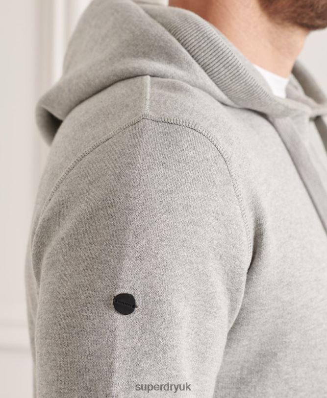 Organic Cotton Essential Hoodie Men Light Grey Clothing Superdry 66N8N5207