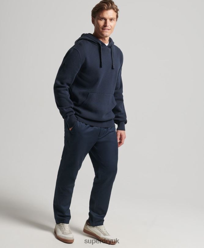 Organic Cotton Essential Hoodie Men Navy Clothing Superdry 66N8N5050