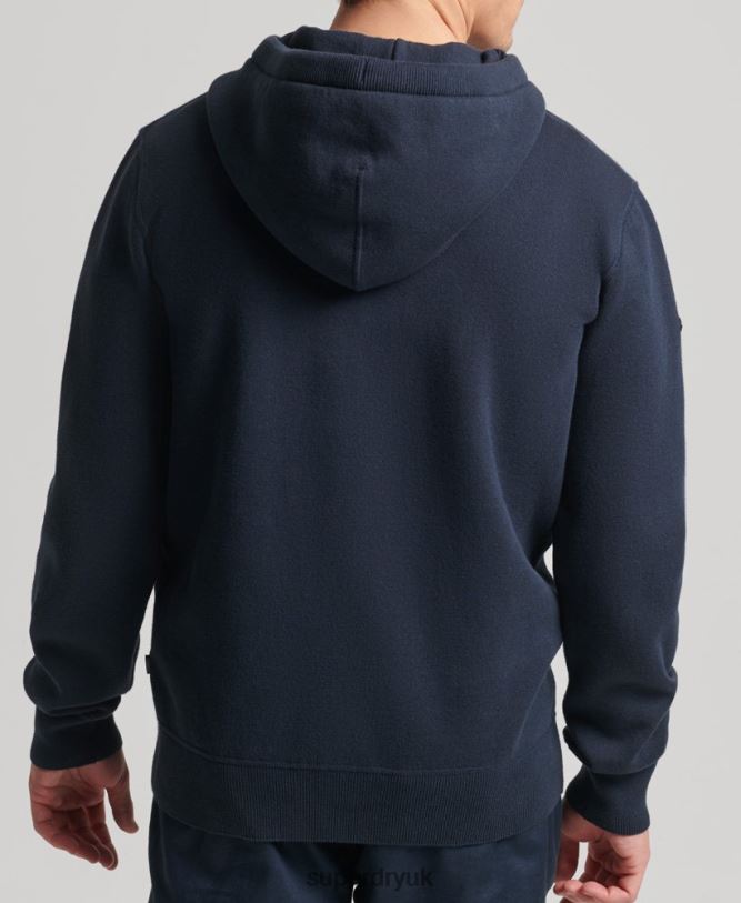 Organic Cotton Essential Hoodie Men Navy Clothing Superdry 66N8N5050