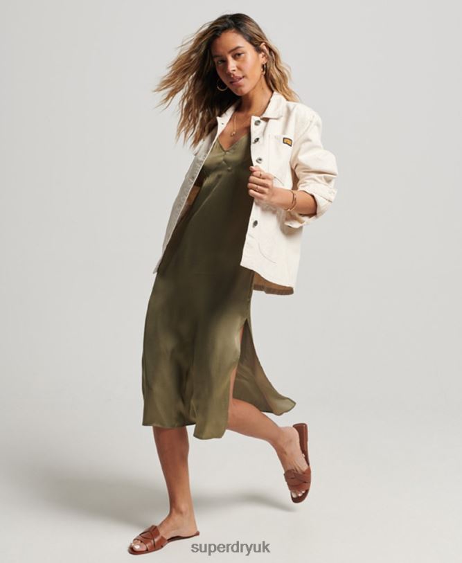 Organic Cotton Vintage Chore Jacket Women Cream Clothing Superdry 66N8N1970