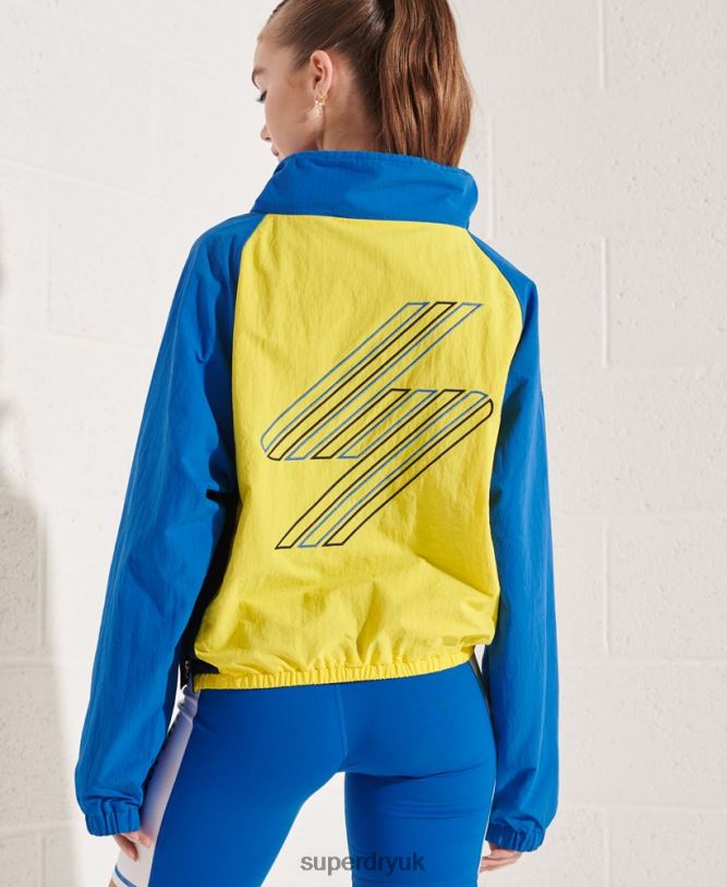 Overhead Cropped Track Jacket Women Blue Clothing Superdry 66N8N5706