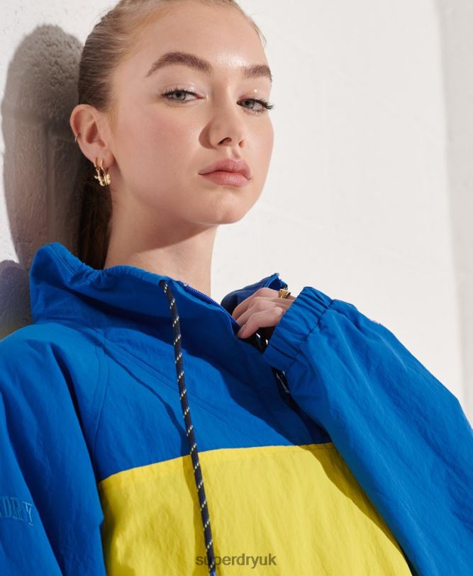 Overhead Cropped Track Jacket Women Blue Clothing Superdry 66N8N5706