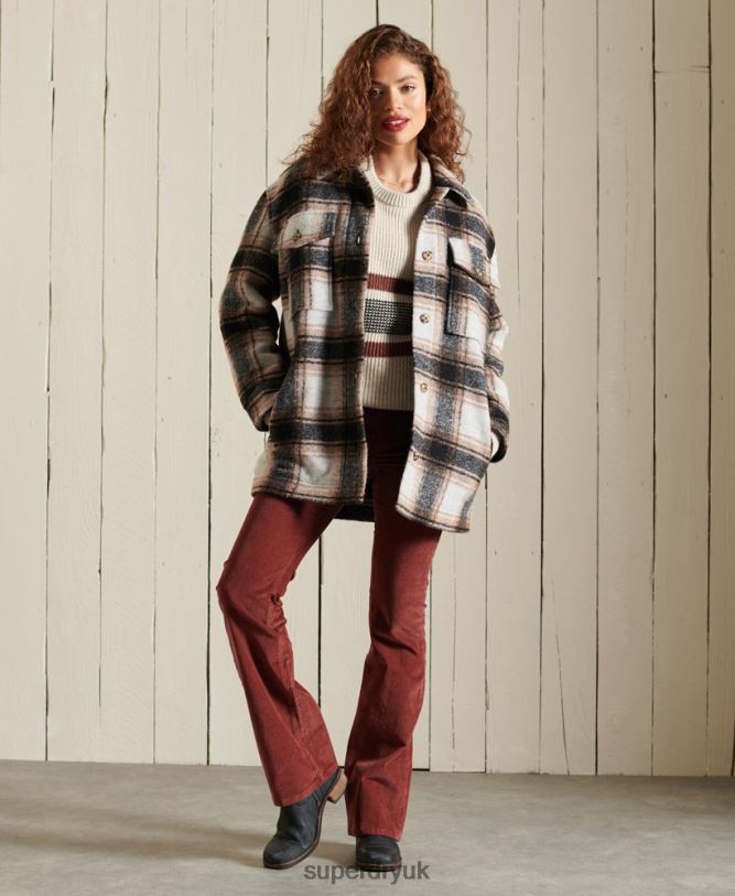 Overshirt Jacket Women Grey Clothing Superdry 66N8N5485