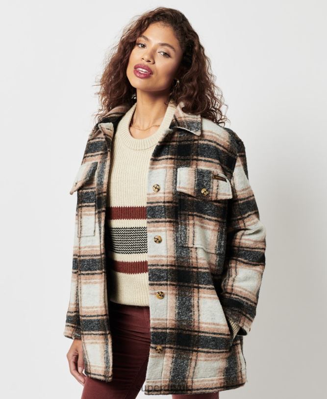 Overshirt Jacket Women Grey Clothing Superdry 66N8N5485