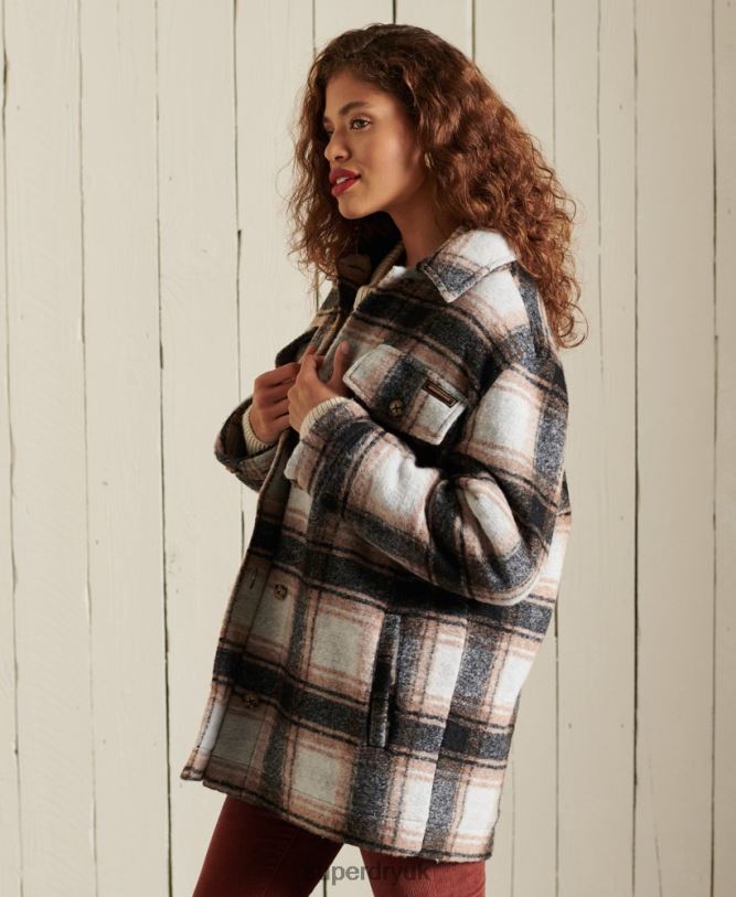 Overshirt Jacket Women Grey Clothing Superdry 66N8N5485