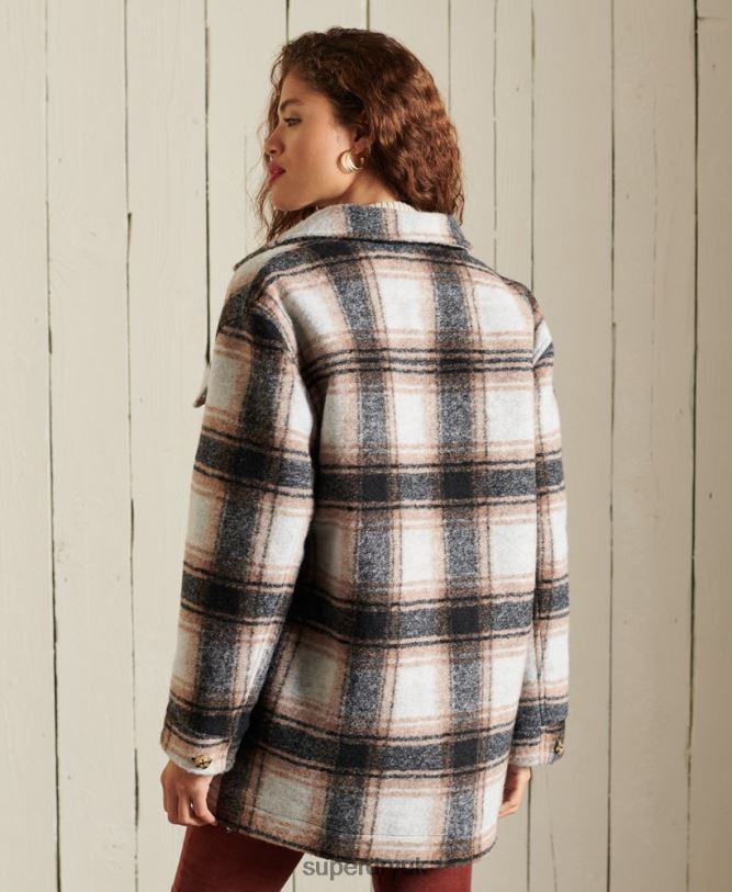 Overshirt Jacket Women Grey Clothing Superdry 66N8N5485