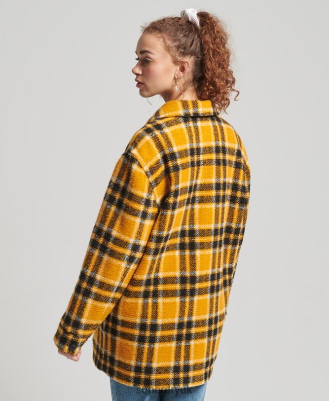 Overshirt Jacket Women Yellow Clothing Superdry 66N8N5483