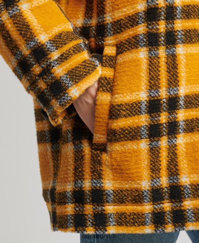Overshirt Jacket Women Yellow Clothing Superdry 66N8N5483