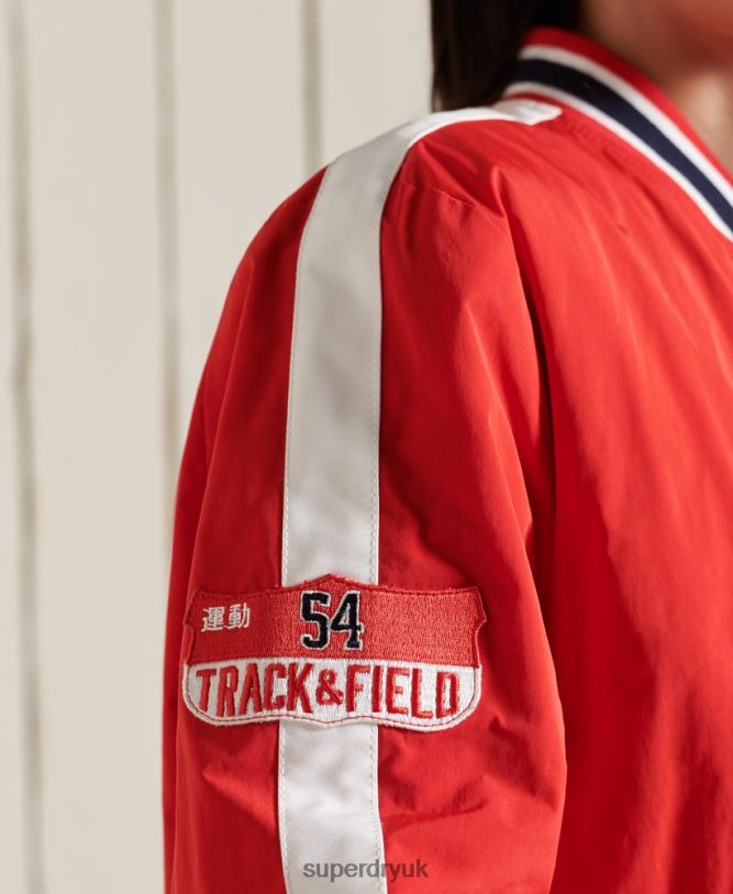 Oversized Collegiate Bomber Jacket Women Red Clothing Superdry 66N8N3842