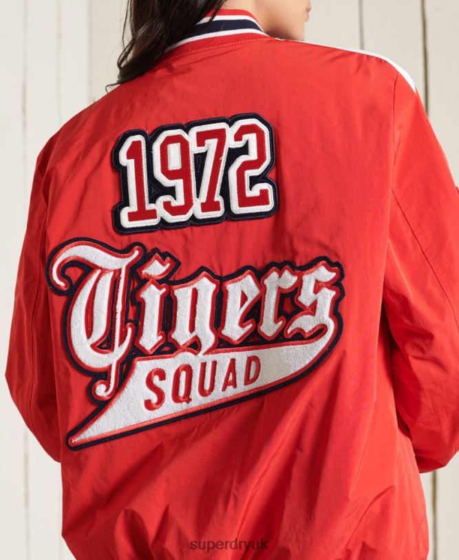 Oversized Collegiate Bomber Jacket Women Red Clothing Superdry 66N8N3842