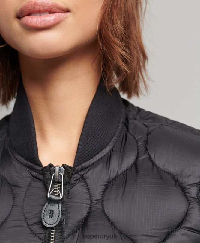 Oversized Liner Bomber Jacket Women Dark Grey Clothing Superdry 66N8N5724