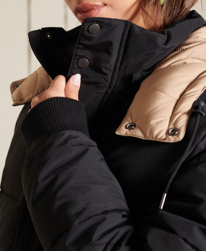 Oversized Mountain Puffer Jacket Women Dark Blue Clothing Superdry 66N8N5566