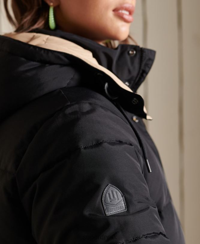 Oversized Mountain Puffer Jacket Women Dark Blue Clothing Superdry 66N8N5566