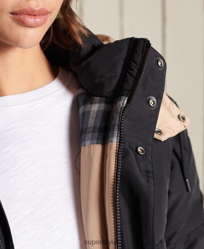 Oversized Mountain Puffer Jacket Women Dark Blue Clothing Superdry 66N8N5566