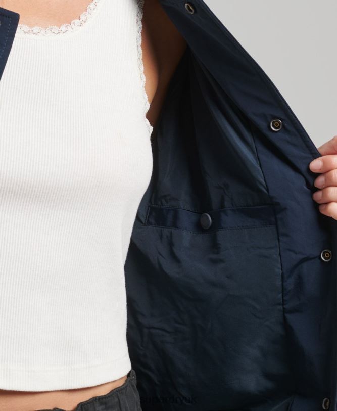 Oversized Nylon Varsity Jacket Women Navy Clothing Superdry 66N8N5728