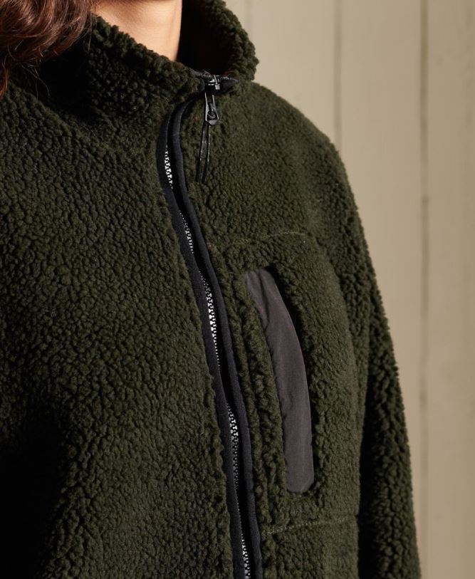 Oversized Sherpa Workwear Jacket Women Green Clothing Superdry 66N8N5725