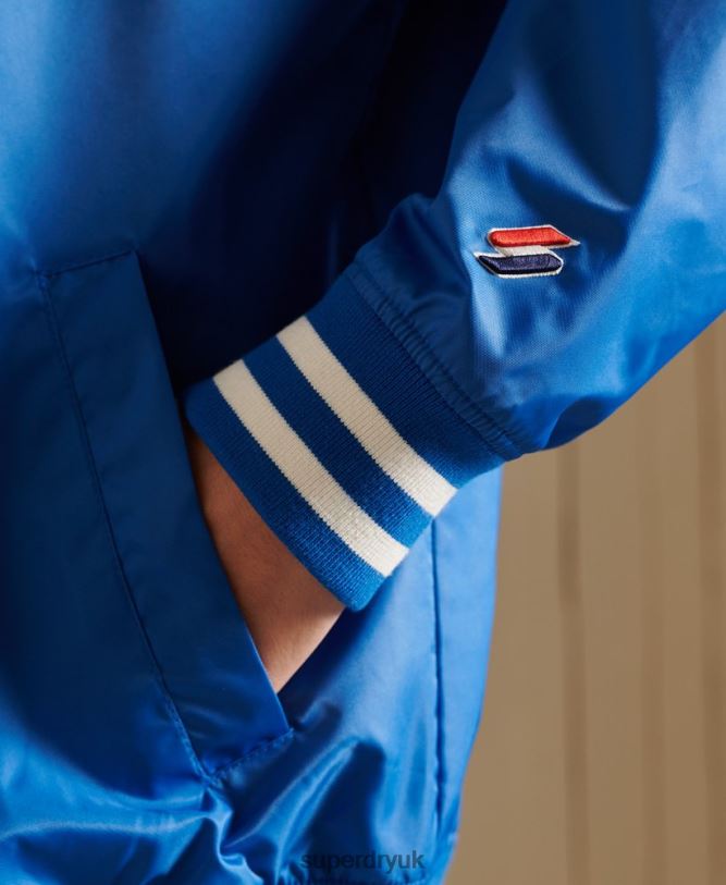 Oversized Varsity Baseball Jacket Women Blue Clothing Superdry 66N8N3852
