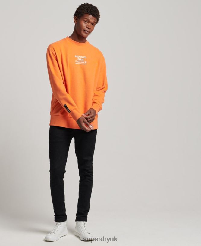 Recycled City Crew Sweatshirt Men Orange Clothing Superdry 66N8N830