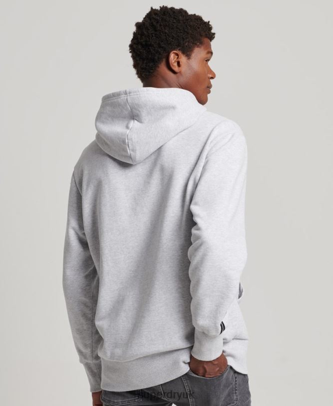 Recycled City Hoodie Men Light Grey Clothing Superdry 66N8N793