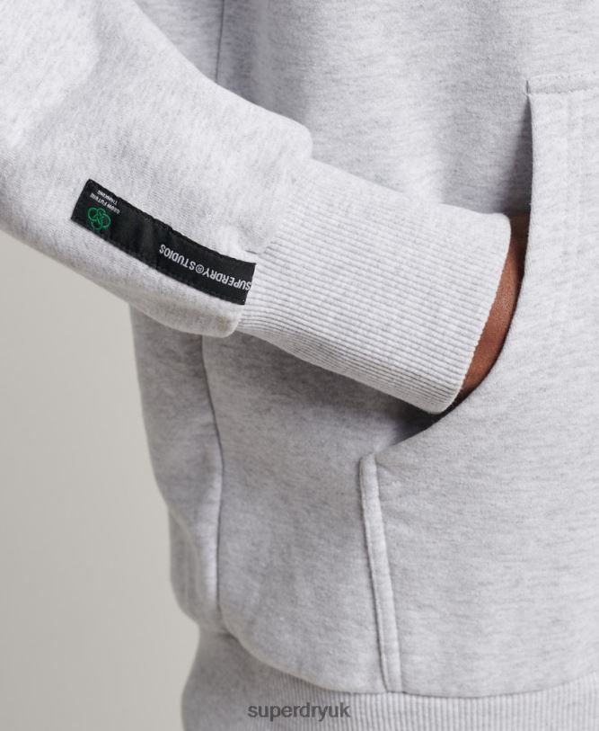 Recycled City Hoodie Men Light Grey Clothing Superdry 66N8N793