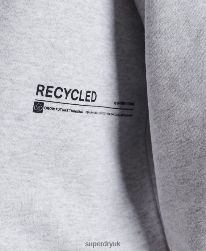 Recycled Micro Mid Crew Sweatshirt Men Light Grey Clothing Superdry 66N8N890