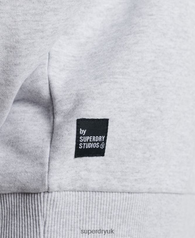 Recycled Micro Mid Crew Sweatshirt Men Light Grey Clothing Superdry 66N8N890