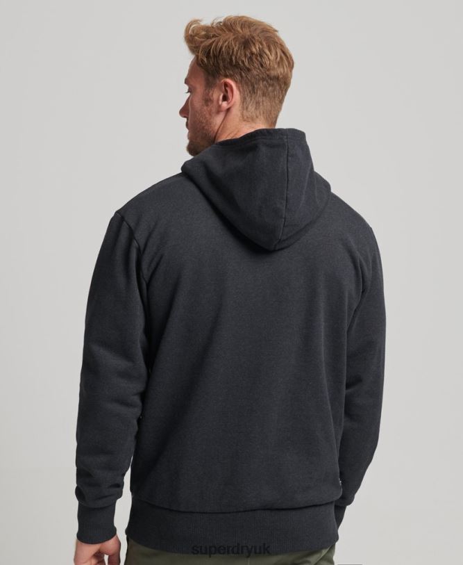 Recycled Micro Side Hoodie Men Black Clothing Superdry 66N8N4991