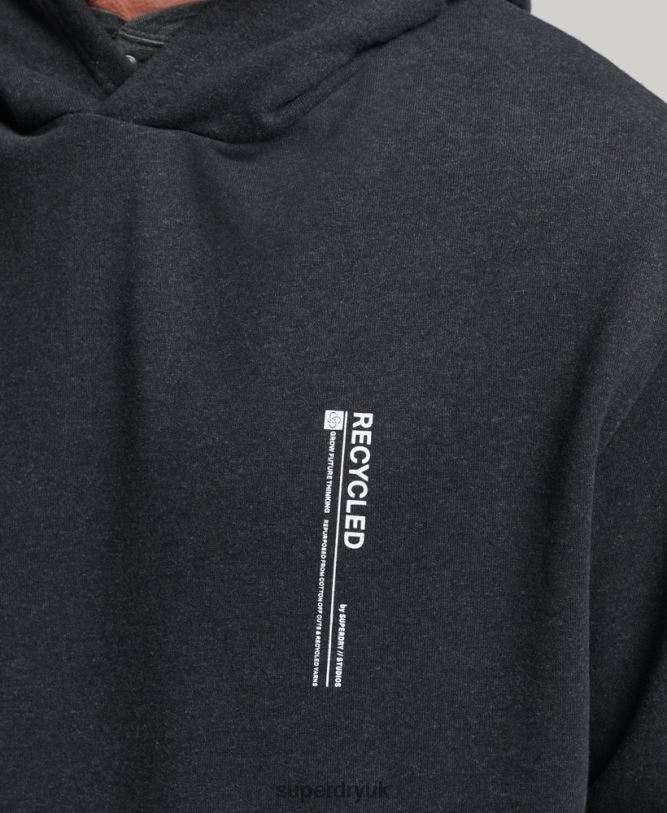 Recycled Micro Side Hoodie Men Black Clothing Superdry 66N8N4991