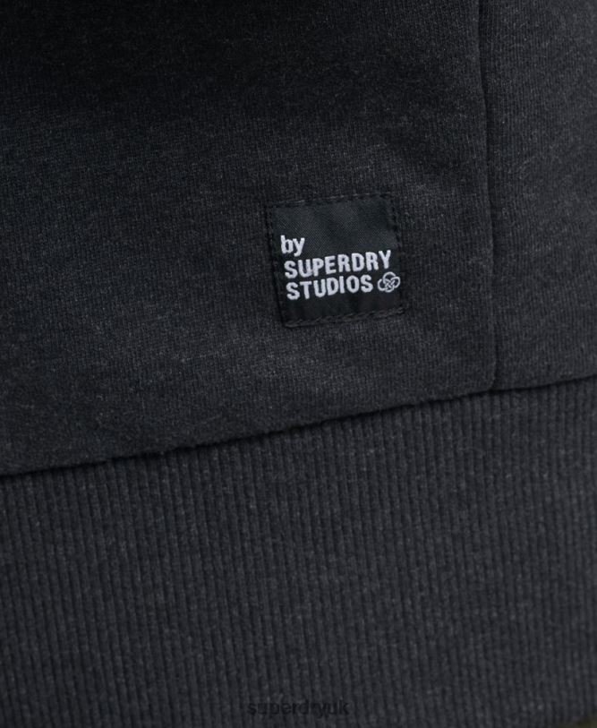 Recycled Micro Side Hoodie Men Black Clothing Superdry 66N8N4991
