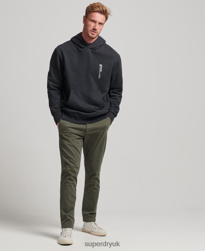 Recycled Micro Side Hoodie Men Black Clothing Superdry 66N8N4991