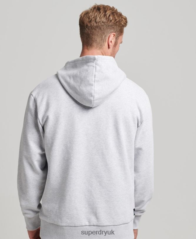 Recycled Micro Side Hoodie Men Light Grey Clothing Superdry 66N8N5014