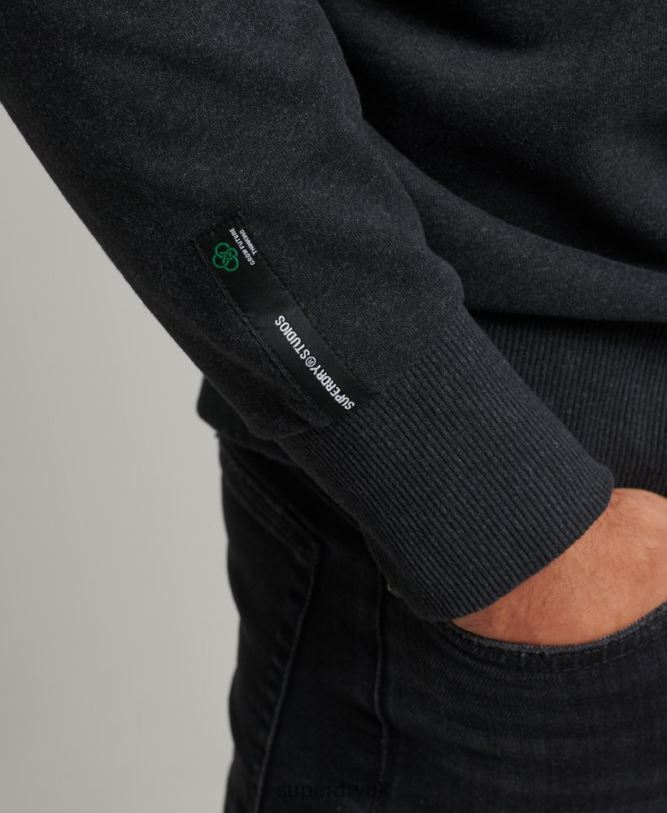 Recycled Micro Top Crew Sweatshirt Men Black Clothing Superdry 66N8N889