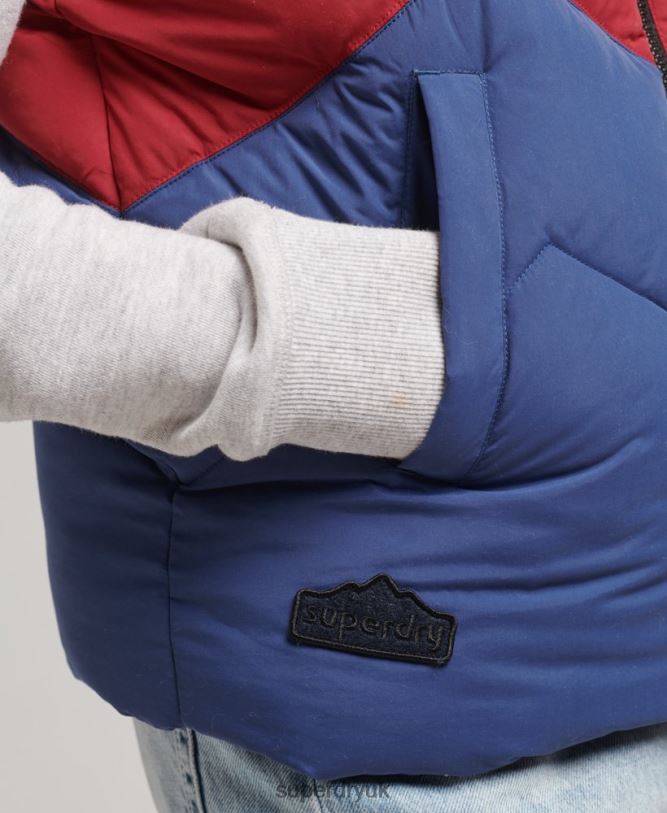 Retro Panel Puffer Gilet Women Navy Clothing Superdry 66N8N5502