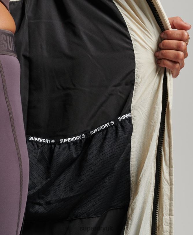 Ripstop Longline Puffer Gilet Women Beige Clothing Superdry 66N8N3651