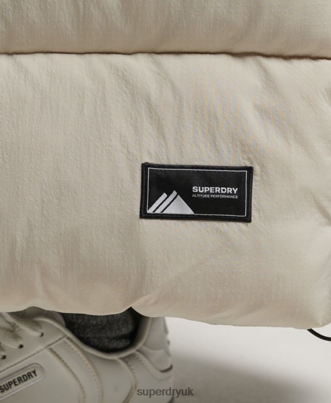 Ripstop Longline Puffer Gilet Women Beige Clothing Superdry 66N8N3651