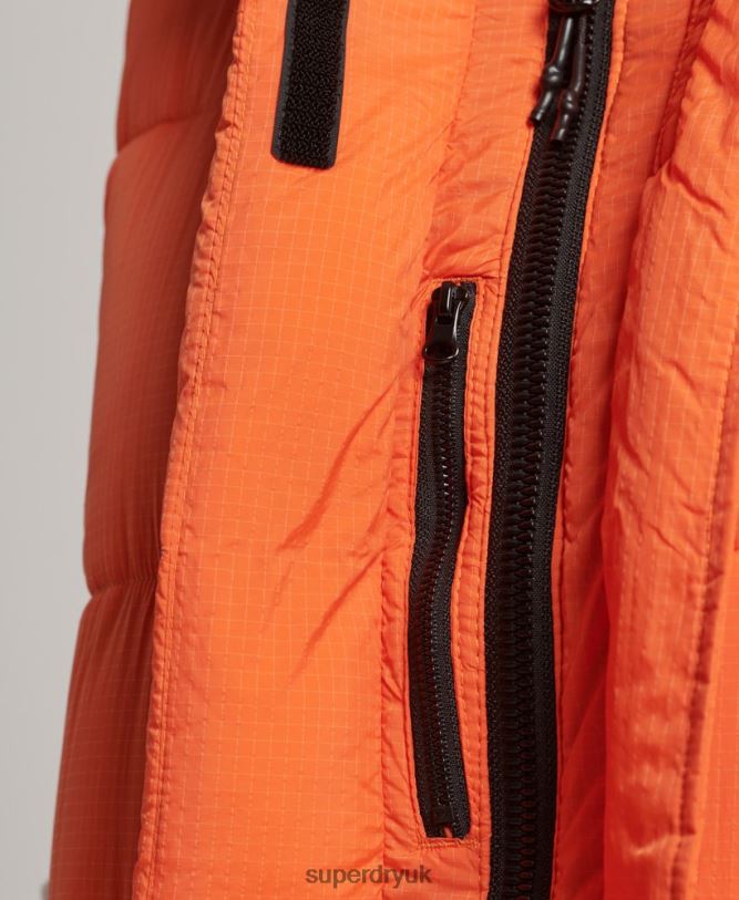Ripstop Longline Puffer Gilet Women Orange Clothing Superdry 66N8N3695