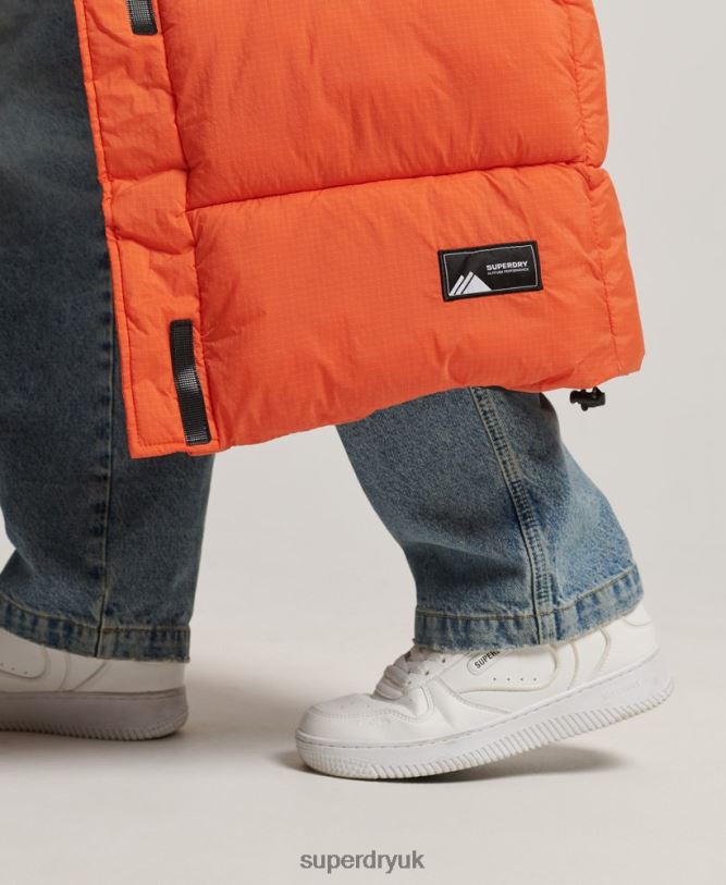 Ripstop Longline Puffer Gilet Women Orange Clothing Superdry 66N8N3695