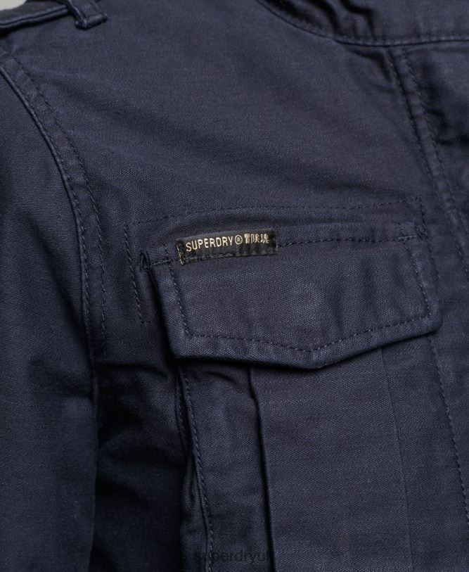 Rookie Borg Lined Military Jacket Women Blue Clothing Superdry 66N8N5667